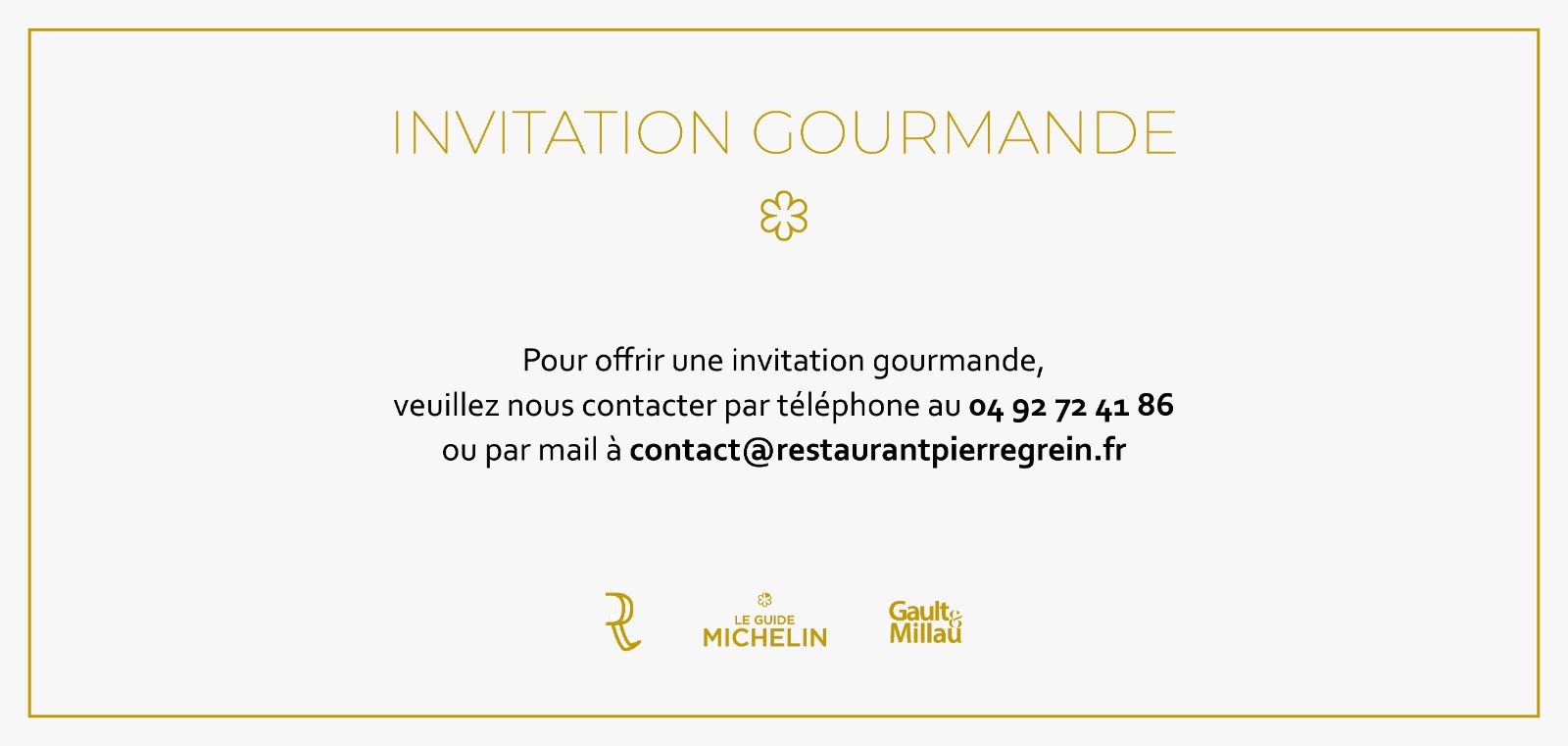 Carte Invitation Gourmande Restaurant Pierre Grein
